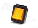 Switch rocker snap-in on/off rectangular yellow/orange (0/1) DPST